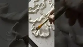 3D Textured Flower Painting on Canvas, Decorated With Resin and Rhinestones #painting #artwork