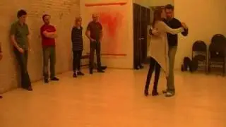 Argentine Tango Leg Bumps, Stagger Stepping and Sacada's in close embrace
