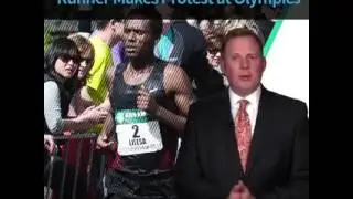 Runner Makes Protest Against Government at Olympics. #FeyisaLilesa #Rio2016 #OromoProtests