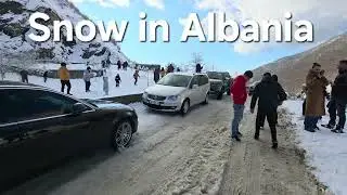 Snow creates beautiful views in the mountains of Albania, like in Greenland, Balkans Europe, 2026