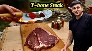 DOĞADA T-BONE STEAK YAPTIKK !! MUHTEŞEM BİR ET #keşfet #yemek 