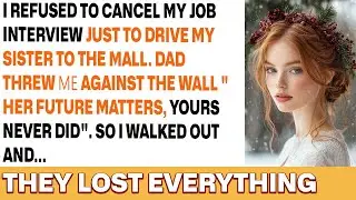 I refused to cancel a job interview to drive my sister Dad slammed me into a wall so I chose freedom