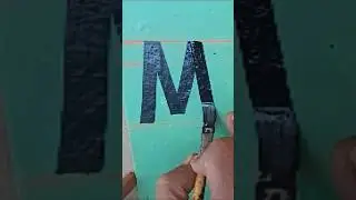M write with paint brush 🎨🖌️ #shorts #artwork #painting #youtube #vairal #comedy #painterpraveen