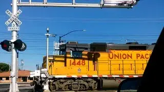 Union Pacific 1448 LRR93 Local, Mather Field Road Railroad Crossing, Rancho Cordova CA