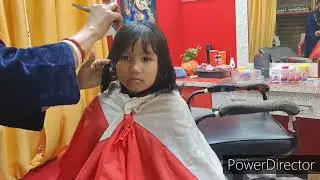Little girl hair cutting ❤️ by Apsara Saj Ghar 