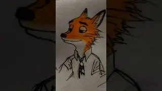 Nick wilde (zootopia) drawing 🦊 #drawing #zootopia #fox #art #disney