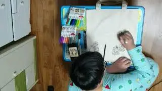 한국문화재 패브릭아트 김용건(보물527)Fabric Art Kim Yonggeon KoreaTreasure No.527 Kim Hong-do young dancer Painting