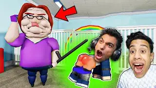 الهروب من حضانة الاطفال المجانين ( الناني ضربتنا ) roblox !! 😭