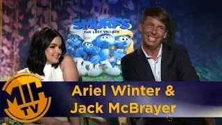Ariel Winter & Jack McBrayer Smurfs: The Lost Village Interview