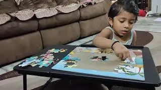 Yaswitha @3yr solves pirates jigsaw puzzle