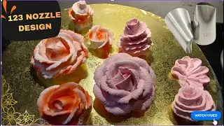 Rose flower design weeping cream 123 Nozzle Designs | Easy Flower & Leaf Piping Tutorial 🌸✨