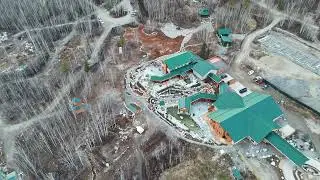 Nordik Spa at takhini hotsprings drone shot