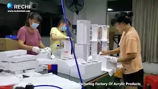 RECHI |Custom Counter Acrylic Display Factory| White Acrylic Makeup Storage Display Stand