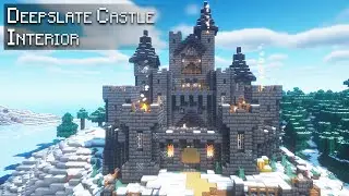 Minecraft: How to build a Deepslate Winter Castle | Interior (Tutorial)