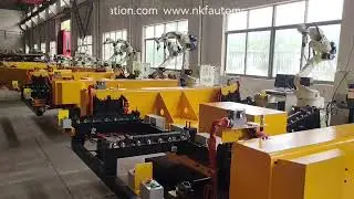 【Positioner】 #OTC #Robot paired with our three-axis horizontal #positioner for #welding applications
