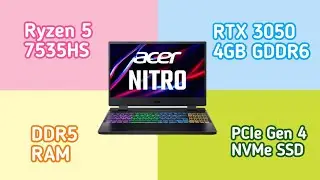Acer Nitro 5 Ryzen 5 7535HS | RTX 3050 | 144Hz | Thunderbolt 4 | WiFi 6E