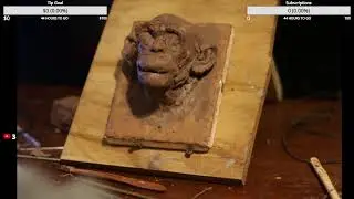 Sculpting a Chimp in Oil clay live