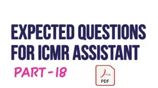 EXPECTED GA QUESTIONS FOR ICMR ASSISTANT PART-18 #icmr #ssc