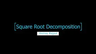 Square Root Decomposition | Range query Time optimization | Range query on Array