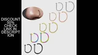 1/3/5Pcs 316L Stainless Steel Fake Piercing Nose Rings for Women Men, D-Shape Septum Nose Ring Clip