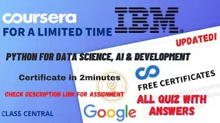 Python for Data Science, AI & Development,(week1-5) All Quiz Answers.#coursera #mr #quiz #quiztime