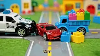 Toy Cars Sliding Down the Ramp  Fun Toy Vehicle Pl