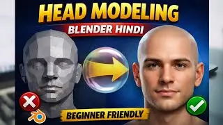 Head modeling in blender tutorial | 3D Human head design |