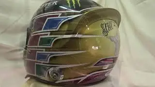 Custom painted helmet. airbrush, F1,