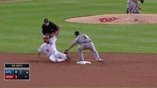 ATL@WSH: Laird nabs Rendon trying to steal second