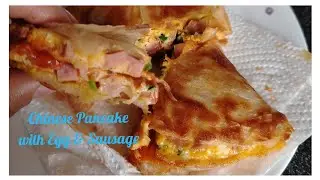 Chinese Pancake with Egg & Sausage.