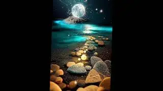 Jewels of the Night: A Magical Beach Scene | Pixel Dream AI