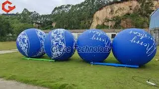 2m Merry Christmas Balloon PVC Inflatable Flying Balloon Parade Helium Balloon for Event Festivals
