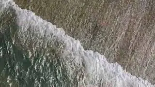 Gentle Waves Touching Shore | Aerial Water Relaxation