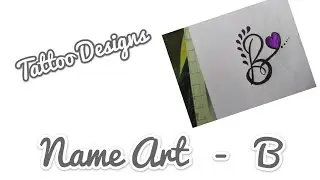 Name Art-B | Tattoo Designs | Initials | Black with Violet