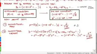 The AR(1) Model - Stationarity Condition and Properties Given Stationarity