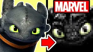 Рисуем 5 ФИЛЬМОВ DREAMWORKS в СТИЛЕ MARVEL!