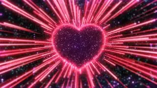 4K Pink Neon Heart Tunnel 💖✨ Sparkling Particles Visual Loop for Smart TVs & Frame Displays