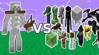 Minecraft: MUTANT SKELETON VS ALL MOBS