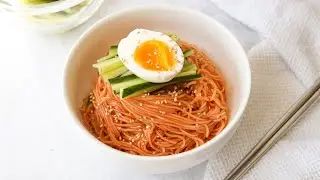 10-min. Korean Bibim Guksu (Korean Cold Spicy Mixed Noodles)