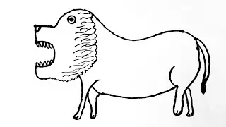 How to draw a LION from number 5||easy lion drawing step by step #drawing #mr.garjandrawing