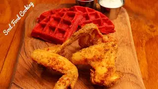 Red Velvet Waffles and Chicken - How to Make Chicken and Waffles - #SoulFoodSunday
