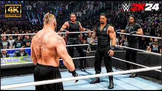 wwe2k24 Brock Lesnar vs. The Shield | Handicap One on Three Elimination Match