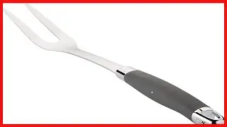 Anolon SureGrip Stainless Steel Meat Fork/Kitchen Tool, 13.25 Inch, Gray,46288