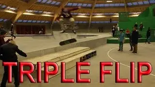 Triple Kickflip the Streetdome 3 Block!