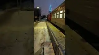 Эт2м 097 Прибывает на станцию Лахта #поездавидео #trainspotting #train #тэп70 #эд4м #railway #поезд