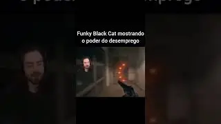 Funky black cat mostrando o poder do desemprego