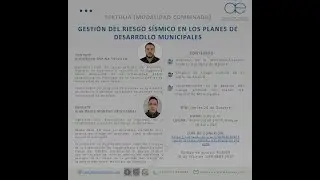 Gestión del Riesgo Sísmico en los Planes de Desarrollo Territorial