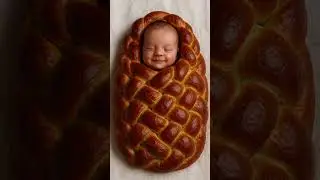 A cute baby sleeping in a bread #ai #shorts