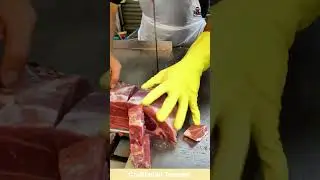 Watch This Butcher Slice Through Frozen Meat #shorts