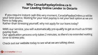 Online Payday Loans In Ontario